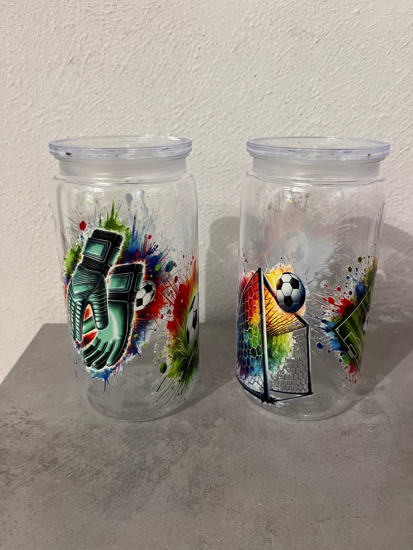 Bicchiere in Plastica Resistente con Cannuccia – Tema Calcio Limited Edition