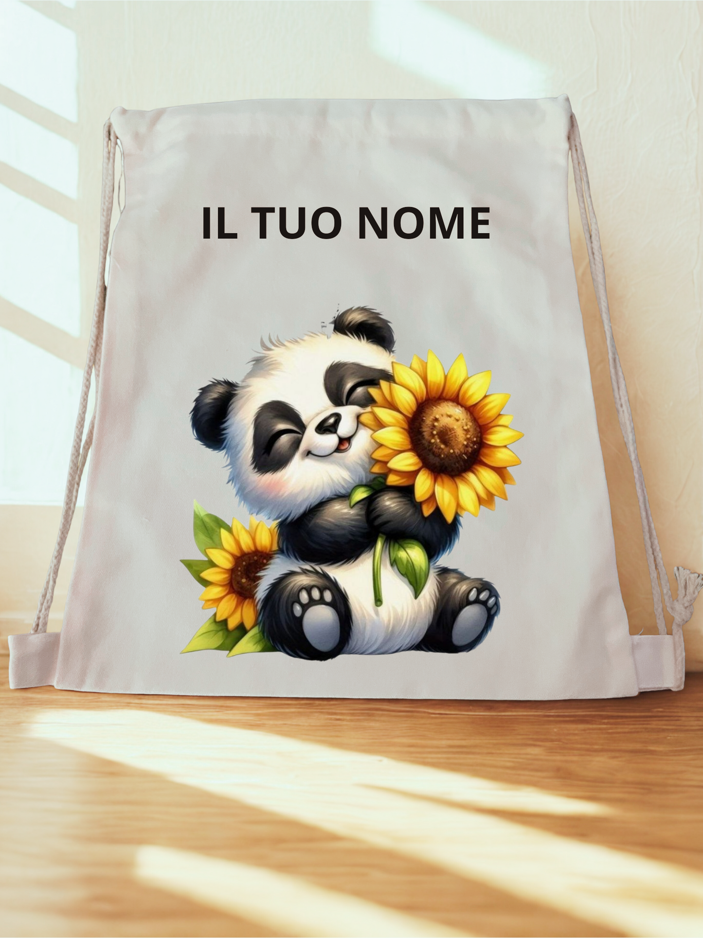 Sacca personalizzata in cotone con nome – Sacca coulisse bambini 30x40 cm