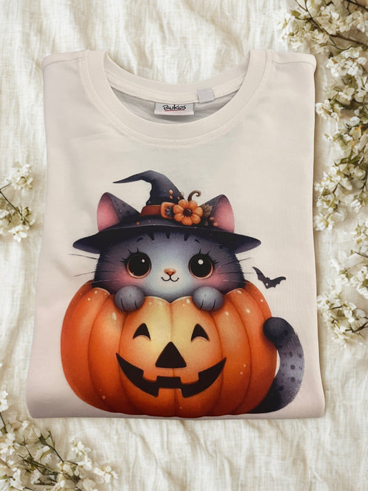 🎃 Maglia a manica lunga in cotone tema Halloween – Personalizzata 👕